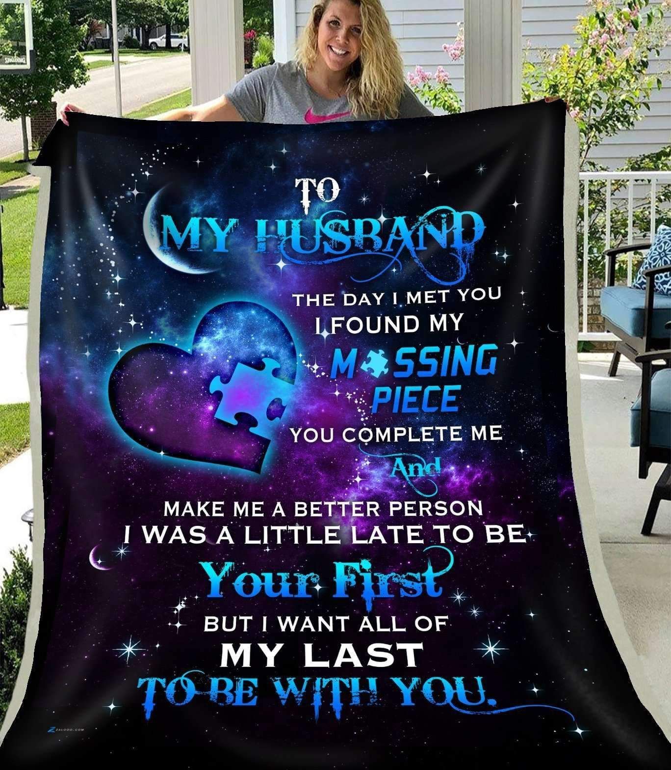 To My Husband Fleece Blanket