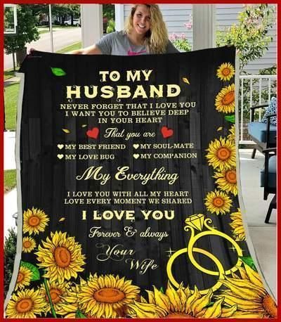 To My Husband My Everything Sherpa Fleece Blanket