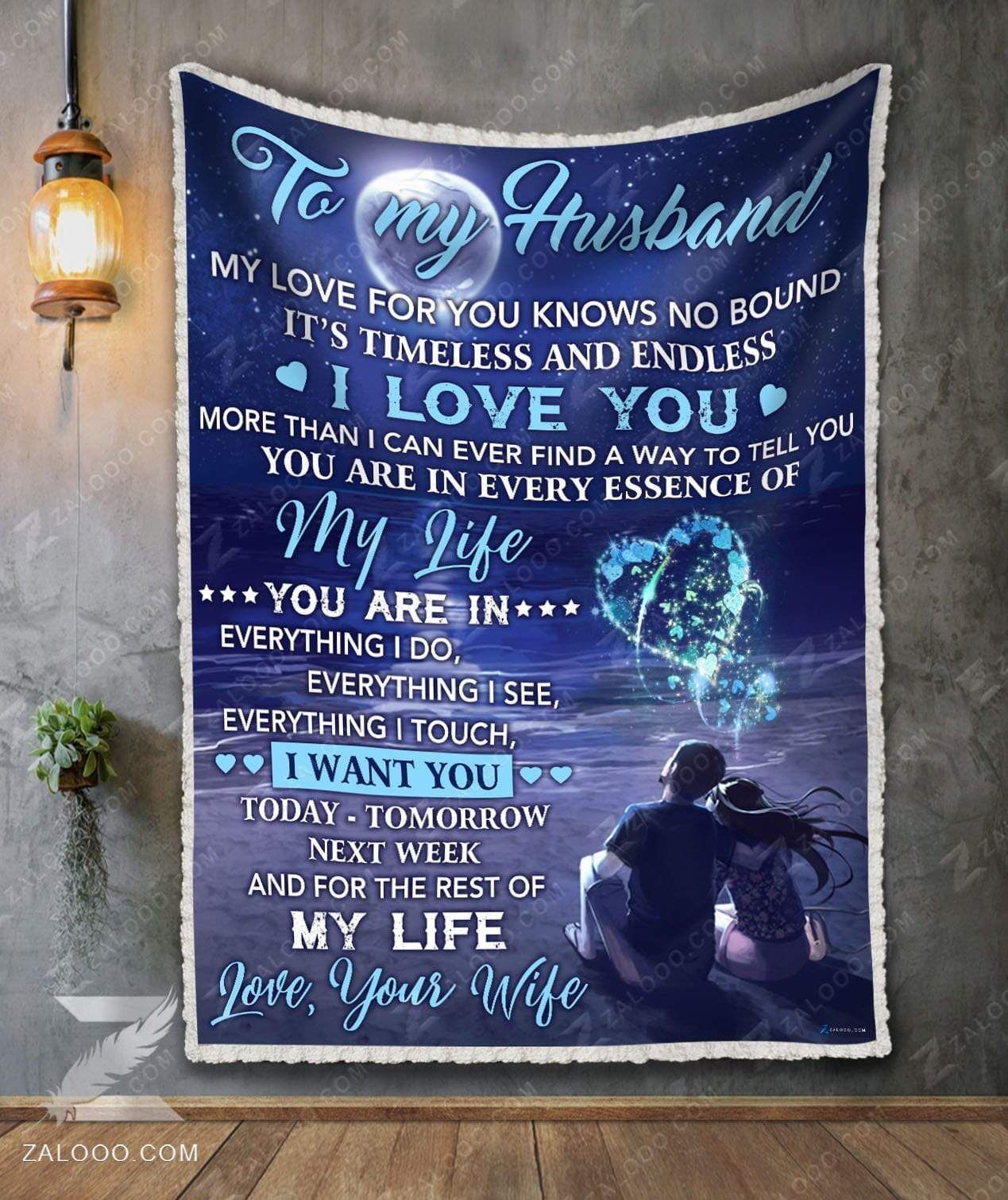 To My Husband My Love For You Knows No Bound Sherpa Fleece Blanket