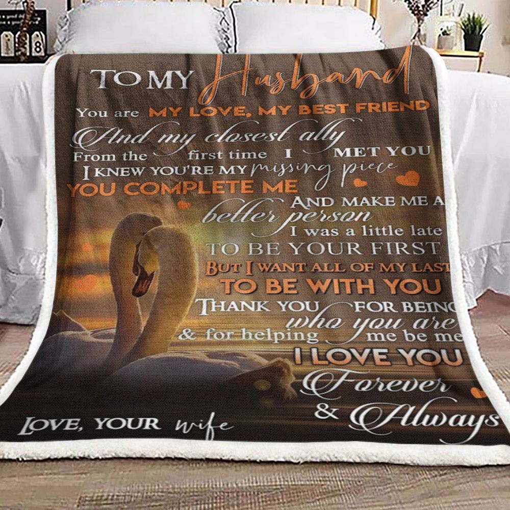 To My Husband Sherpa Fleece Blanket