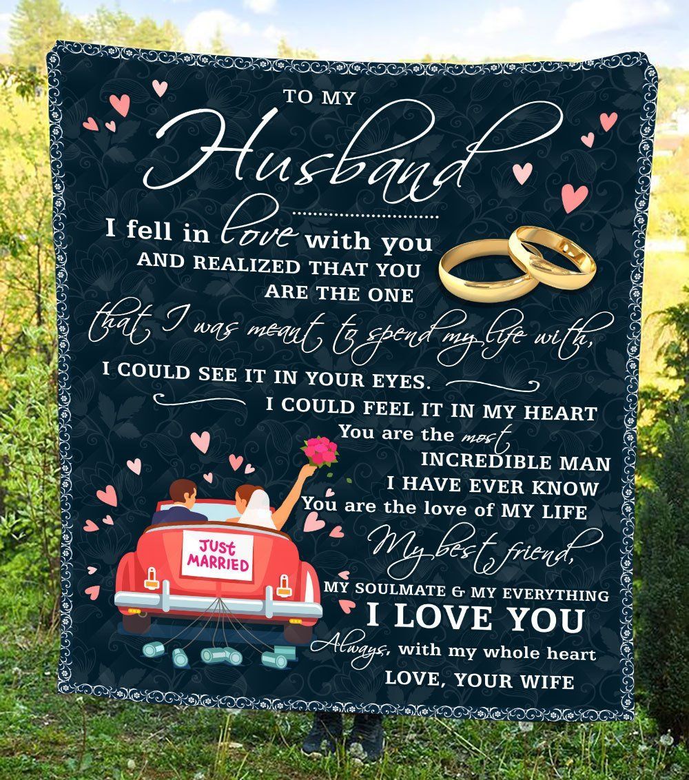 To My Husband Ring Sherpa Fleece Blanket
