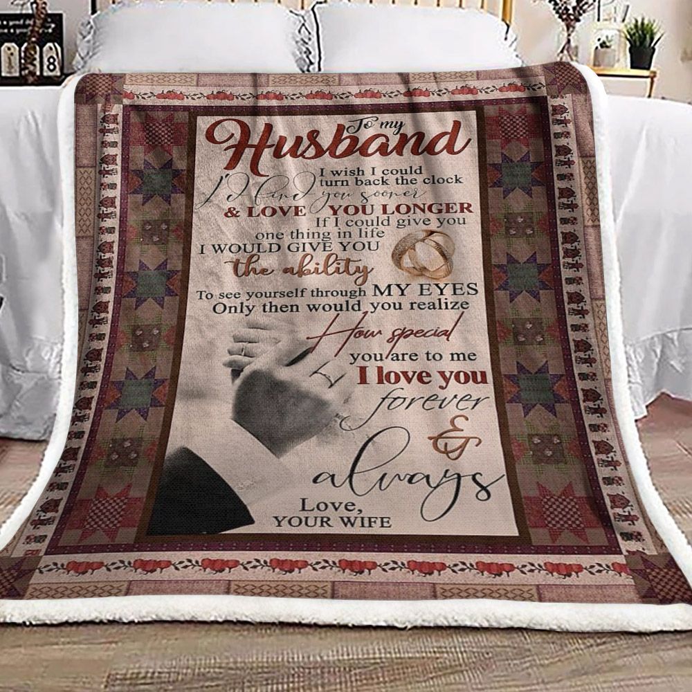 To My Husband Rings Sherpa Fleece Blanket