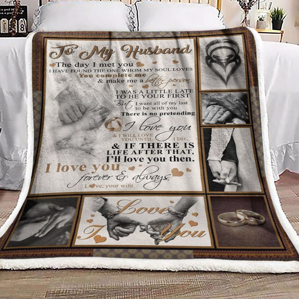 To My Husband Rings Sherpa Fleece Blanket
