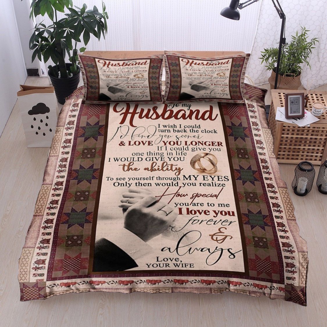To My Husband Rings Bedding Set