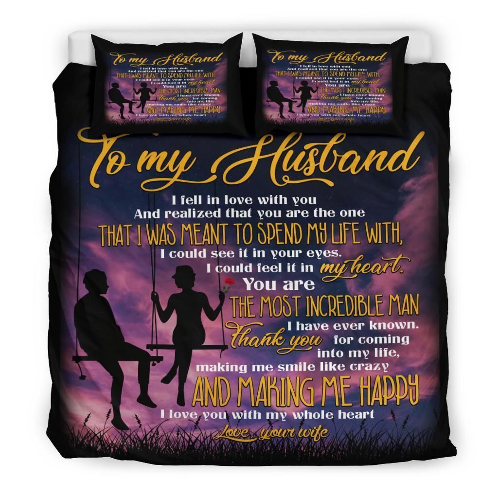 To My Husband Sky Thanks For Coming Into My Life Bedding Set