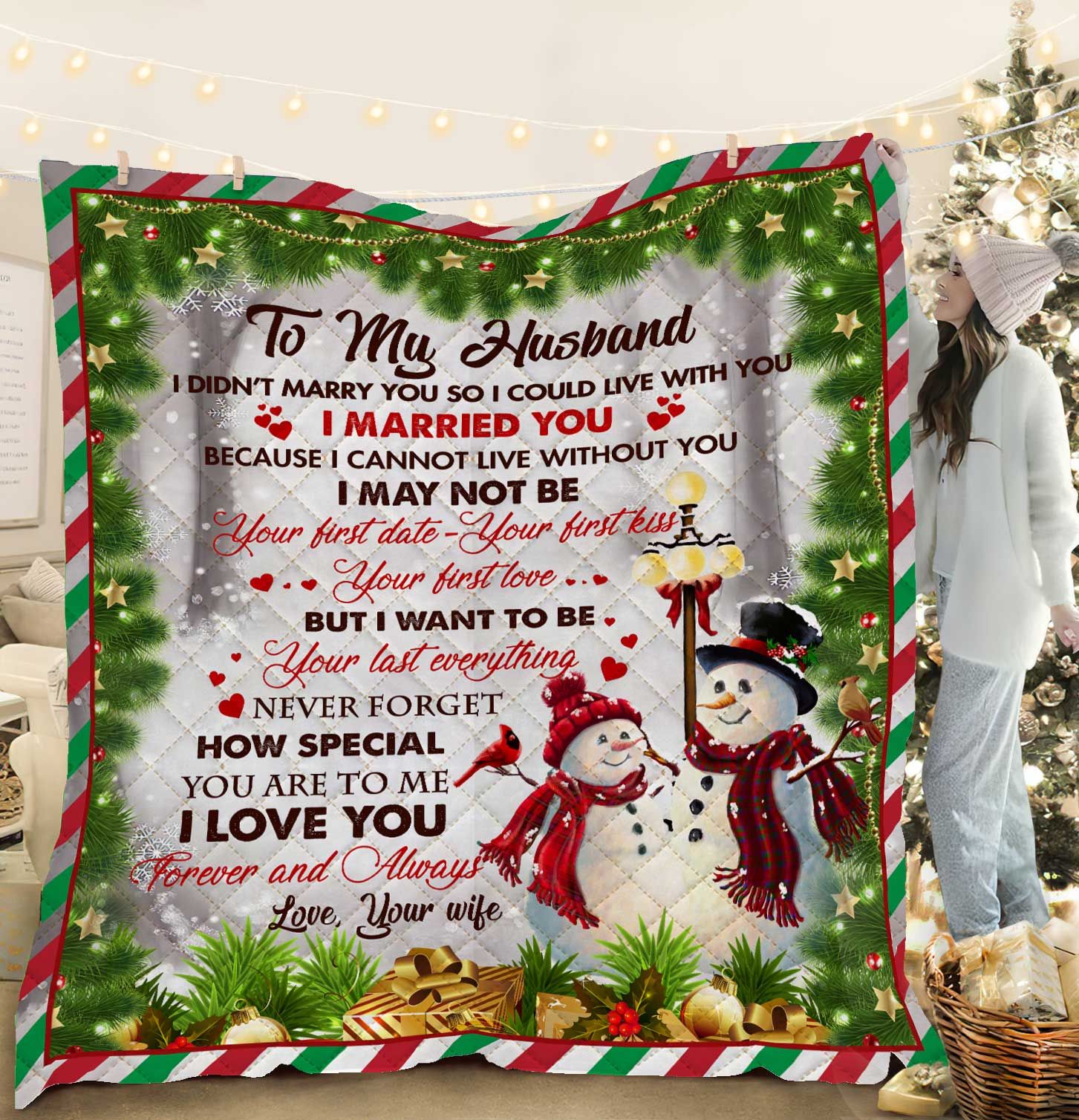To My Husband Snowman DAC171112 Quilt Blanket
