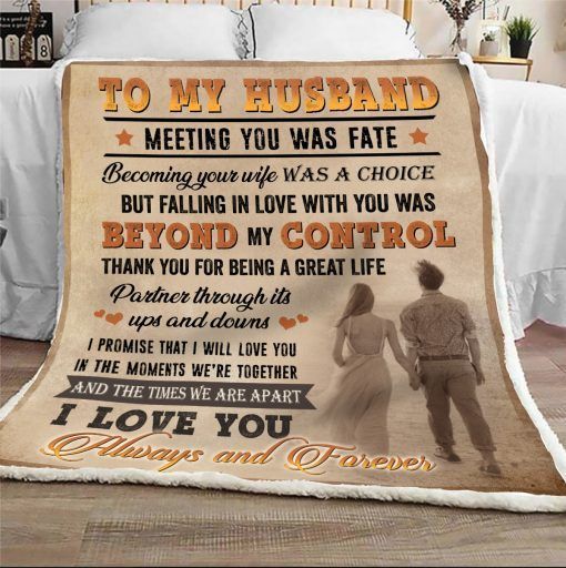 To My Husband Thank You For Being A Great Life Sherpa Fleece Blanket