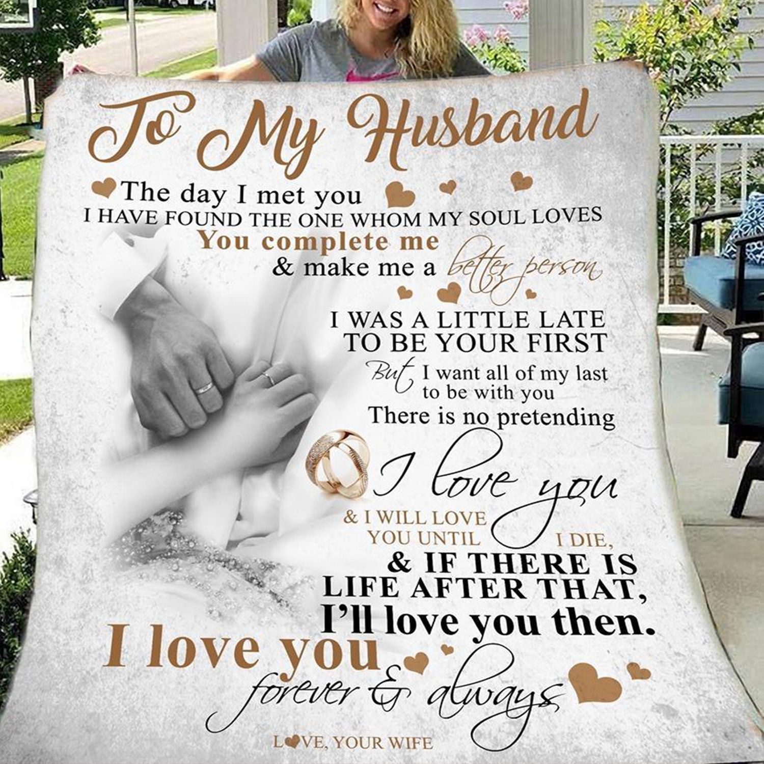 To My Husband The Day I Meet You I Love You Sherpa Fleece Blanket