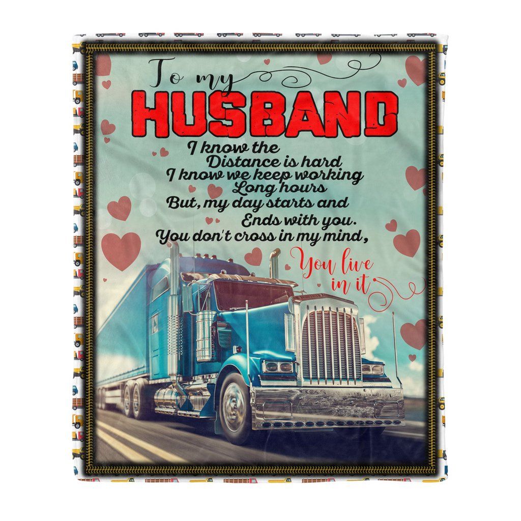 To My Husband Truck Driver Sherpa Fleece Blanket