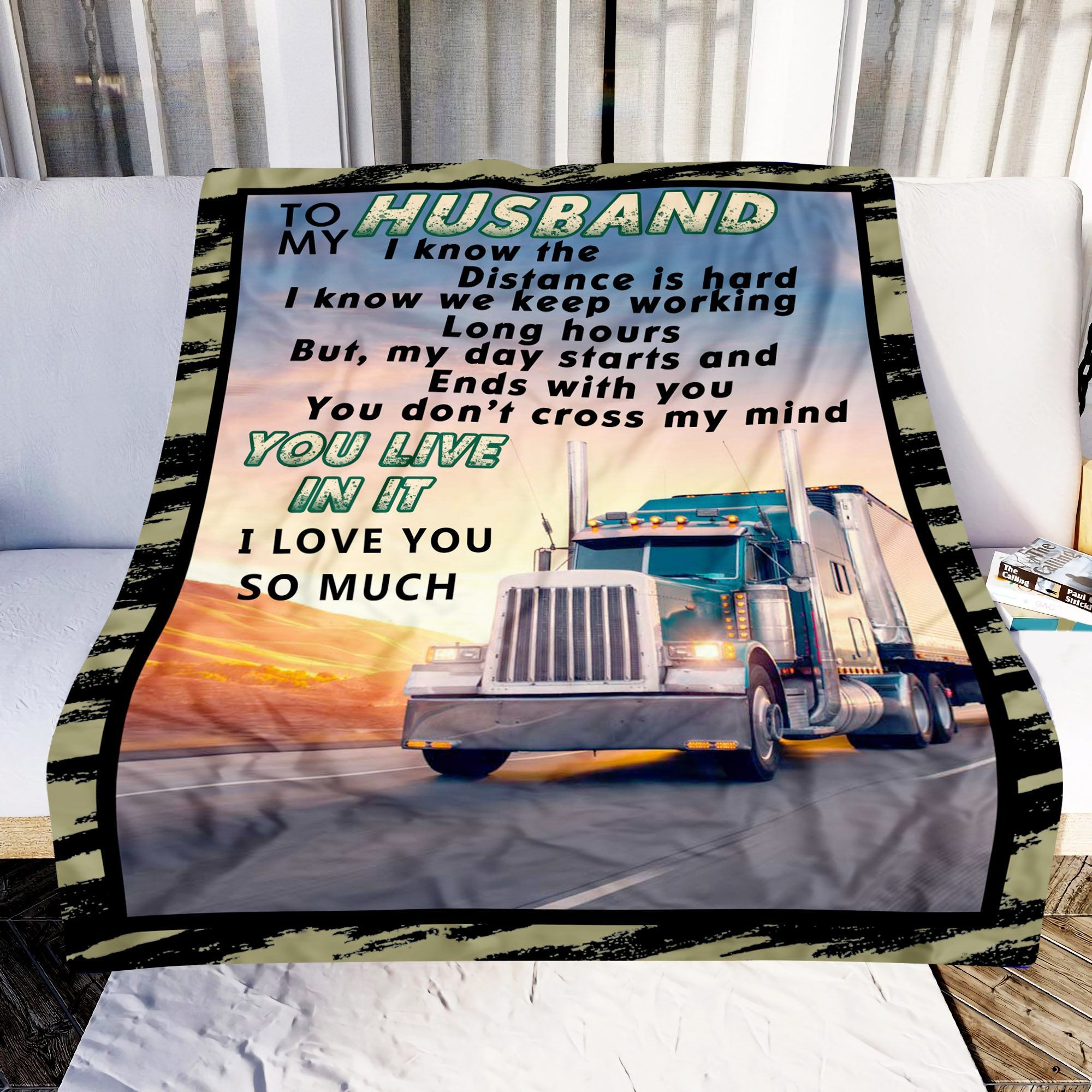 To My Husband Truck Driver Sherpa Fleece Blanket