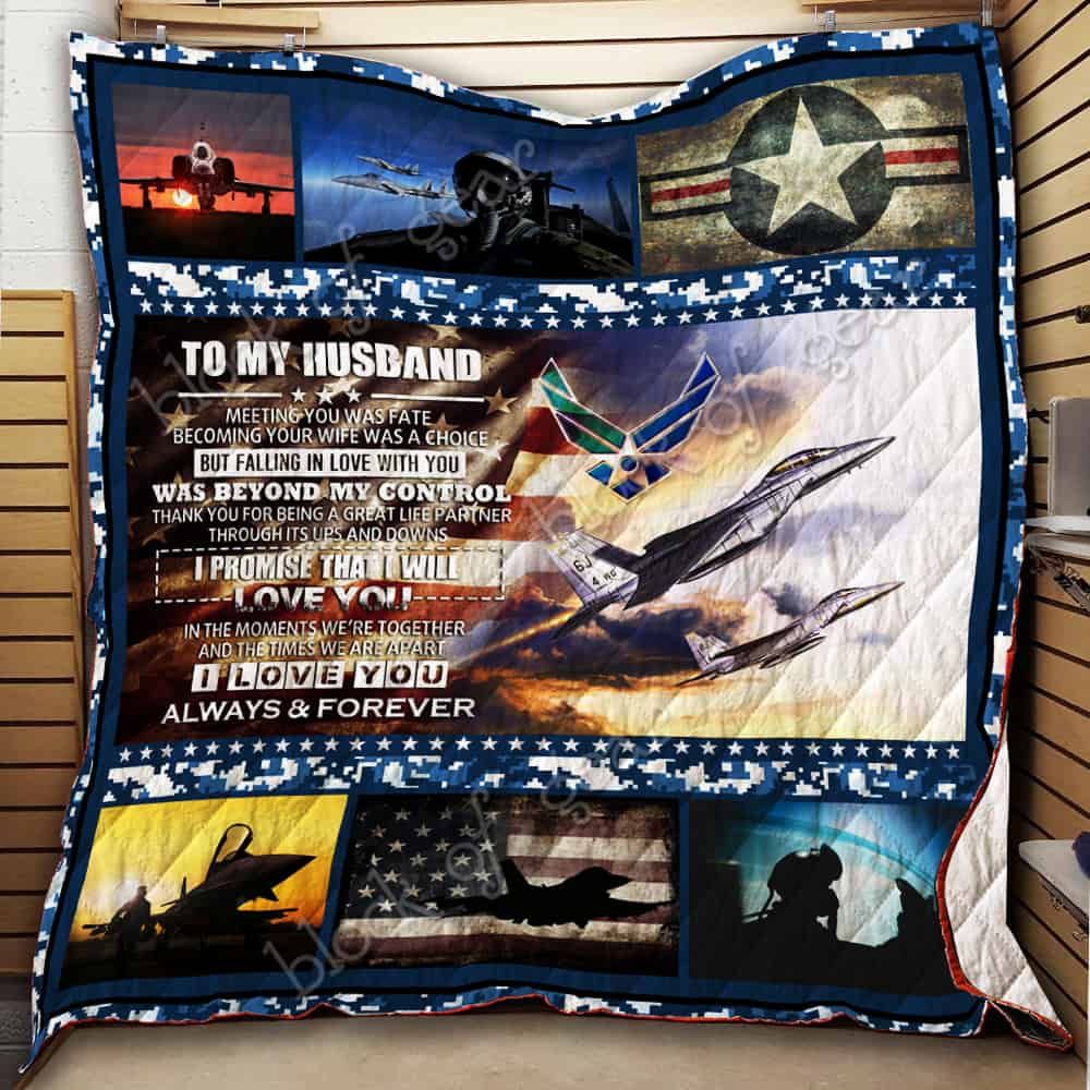 To My Husband, US Air Force CL19100905MDQ Quilt Blanket