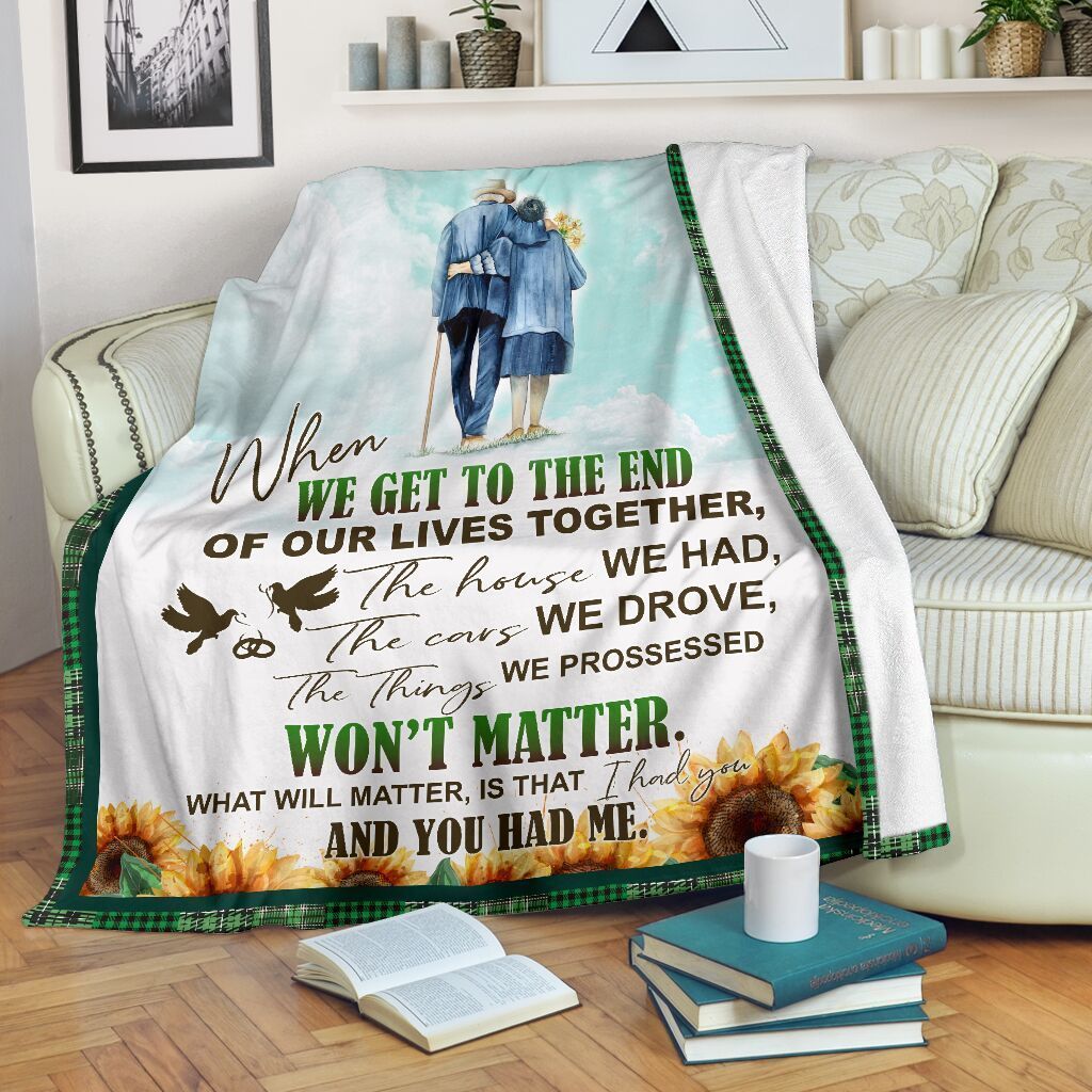 To My Husband When We Get To The End Sherpa Fleece Blanket