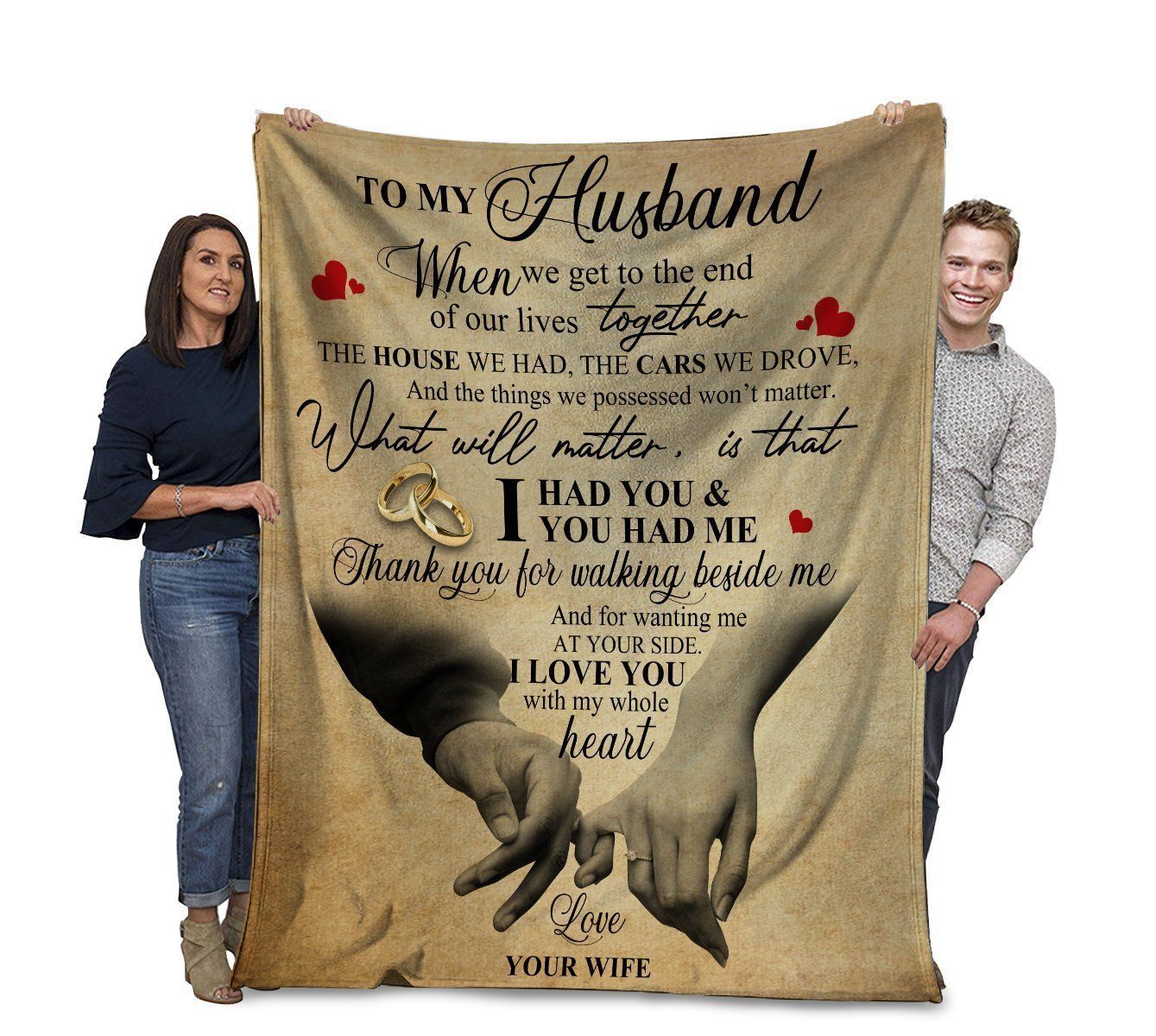 To My Husband When We Get To The End Husband And Wife Fleece Blanket