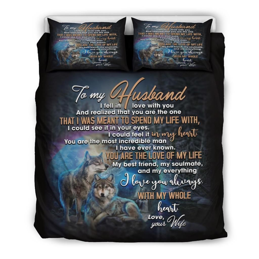 To My Husband Wolf You’re The Love Of My Life Bedding Set