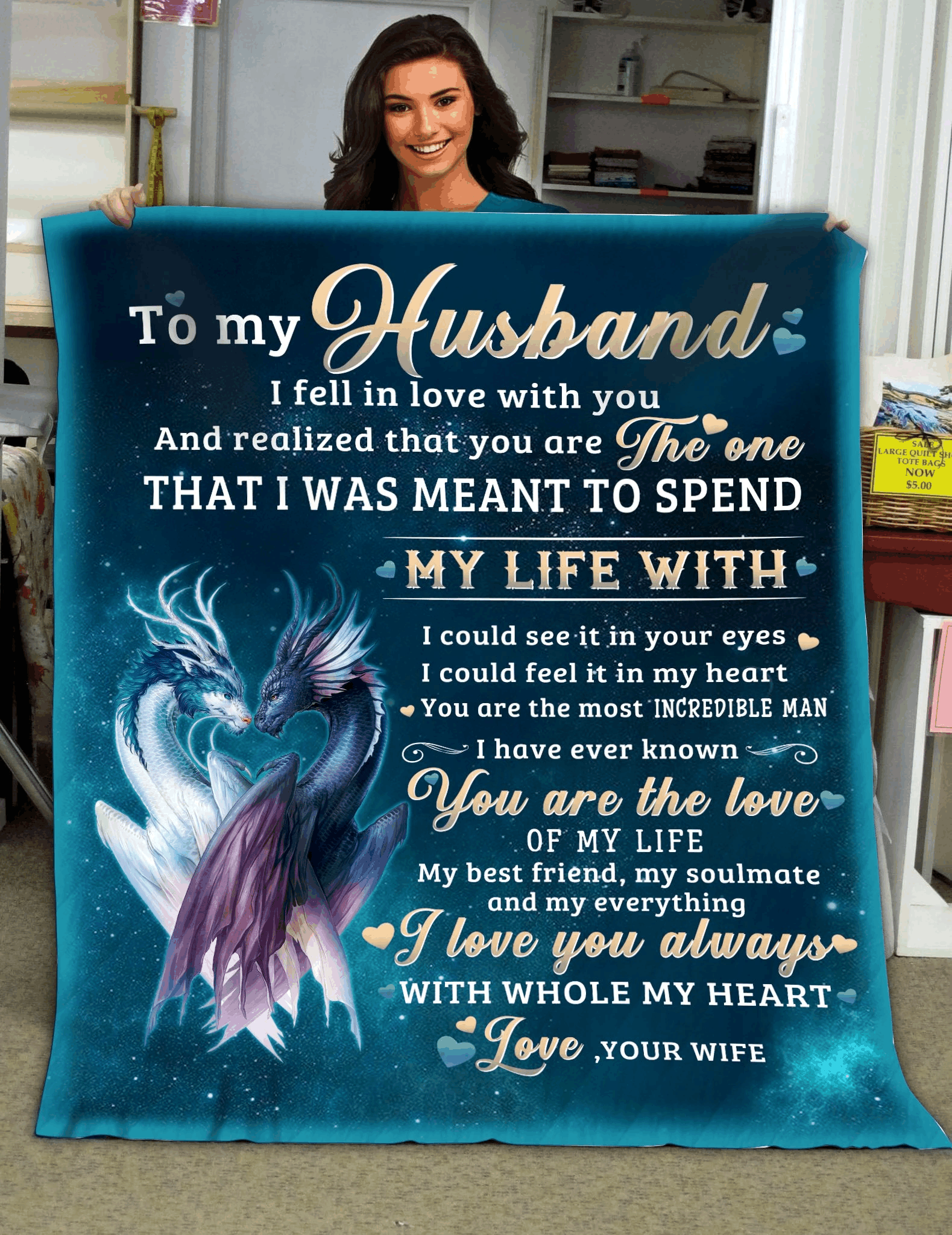 To My Husband You Are The One That I Was Meant To Spend My Life With Sherpa Fleece Blanket