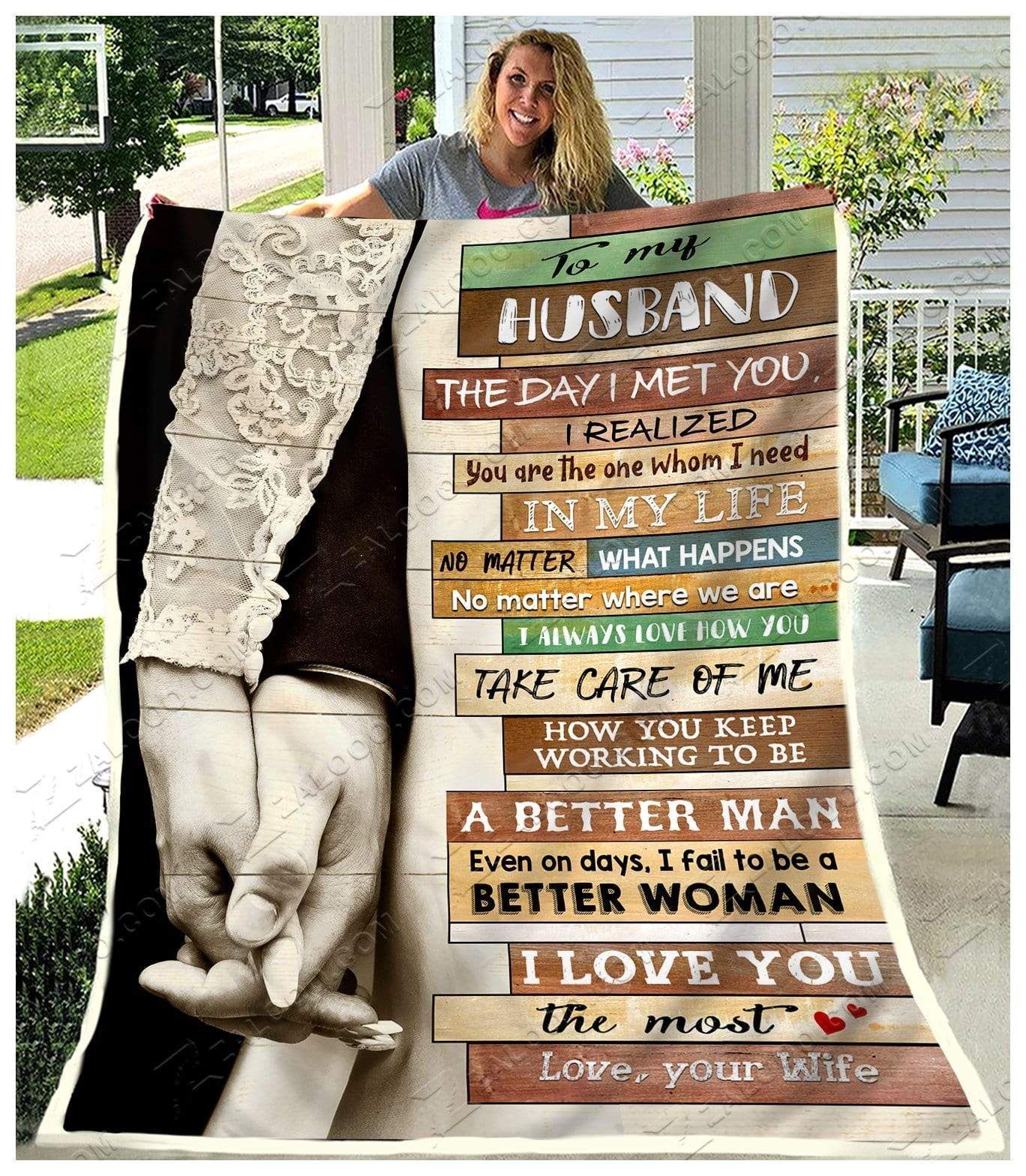 To My Husband You Are The One Whom I Need Sherpa Fleece Blanket