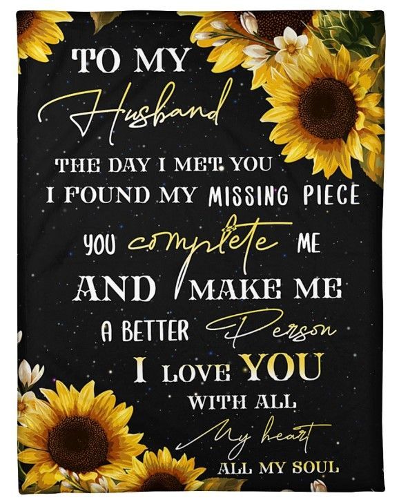 To My Husband Youre My Missing Piece Sherpa Fleece Blanket