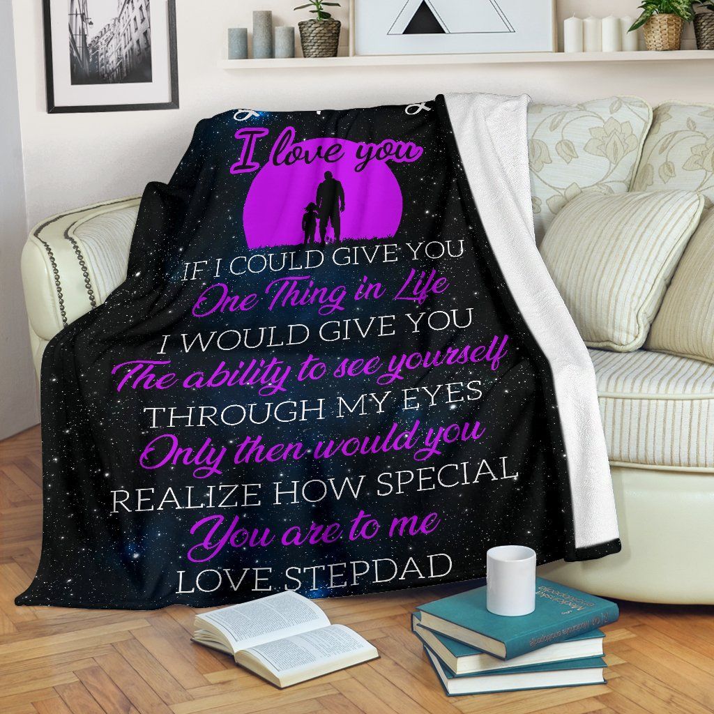To My Kid Stepdad Sherpa Fleece Blanket