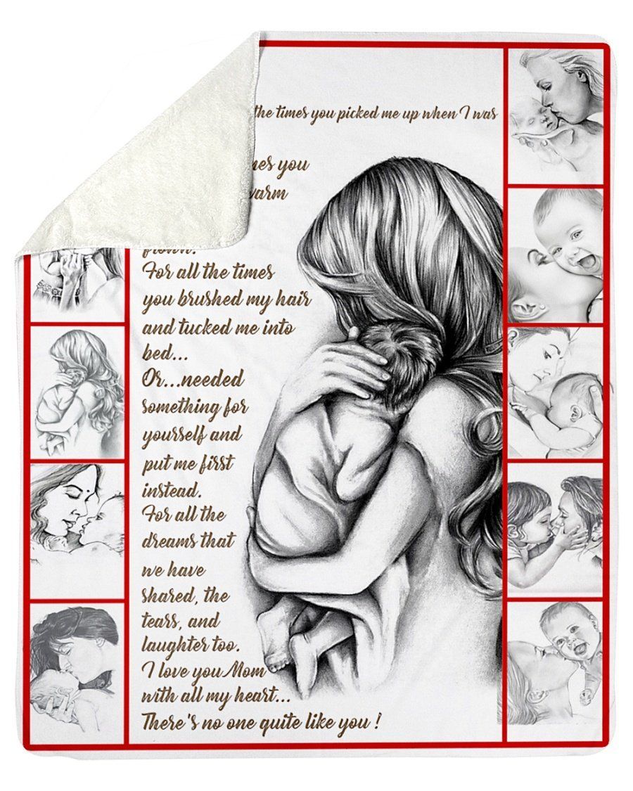 To My Loving Mom Love You Mom With All My Heart Fleece Blanket Sherpa Blanket