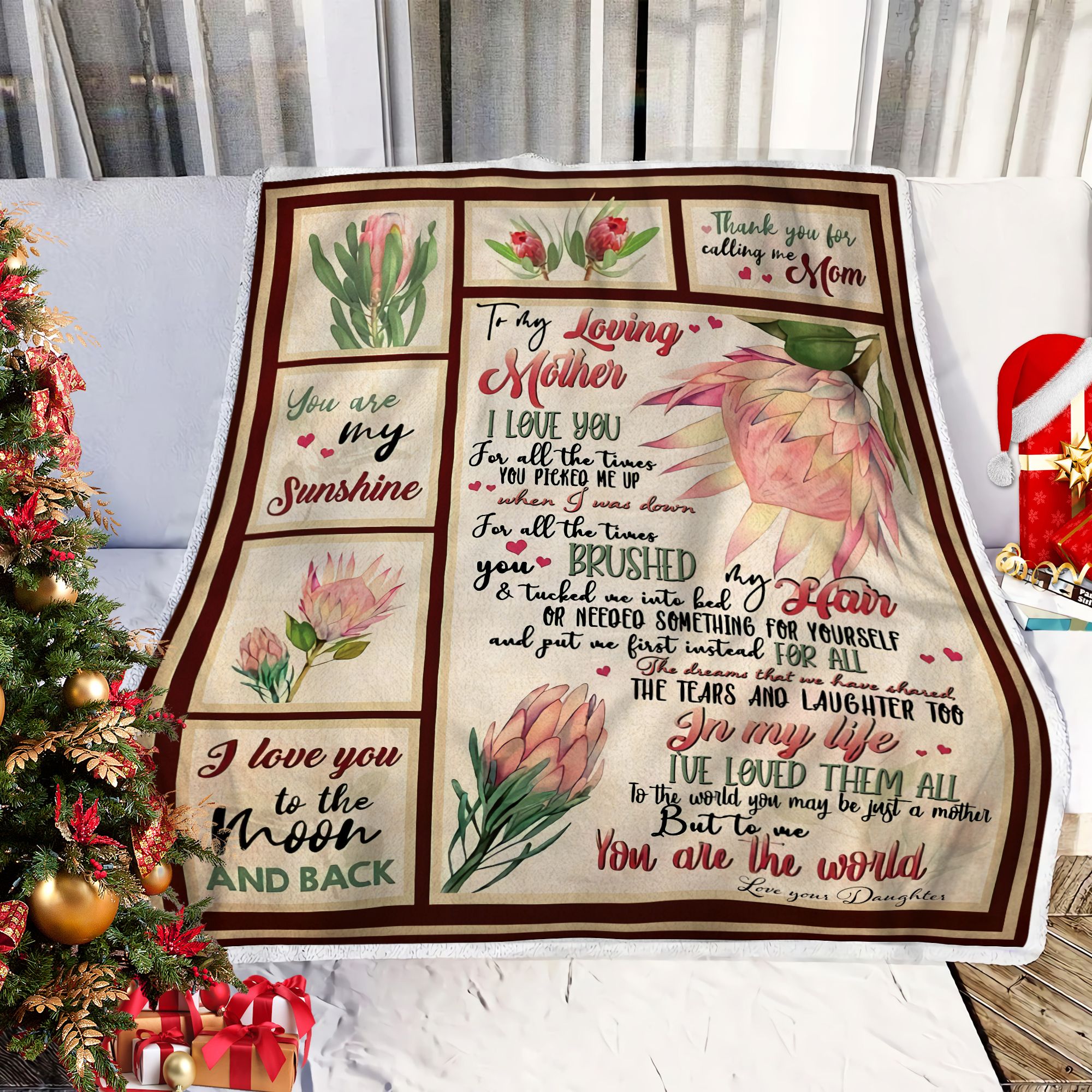 To My Loving Mom Fleece Blanket