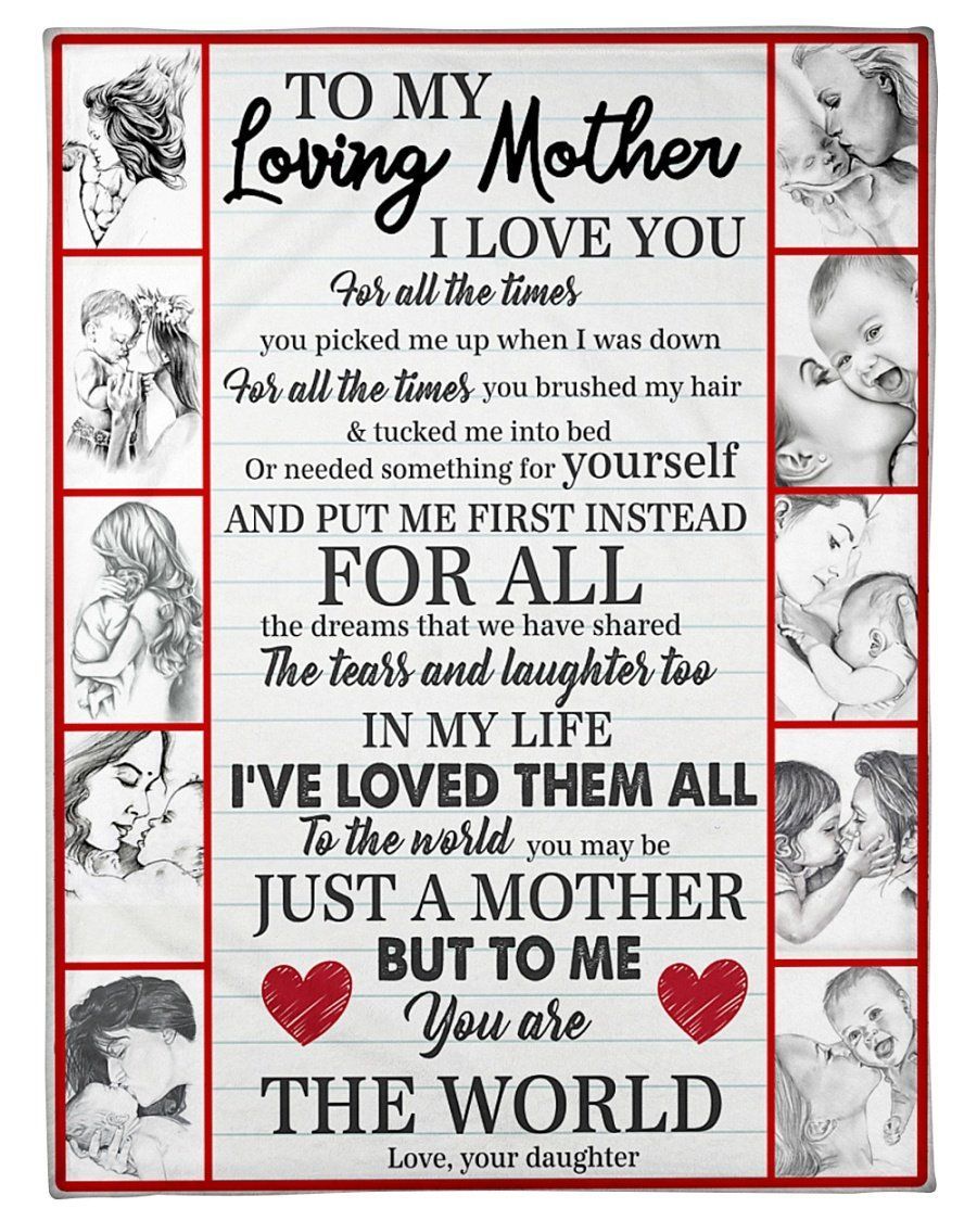 To My Loving Mom To Me You’re The World Fleece Blanket Fleece Blanket