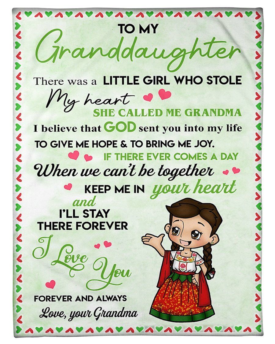 To My Mexico Granddaughter Keep Me In Your Heart Fleece Blanket Fleece Blanket