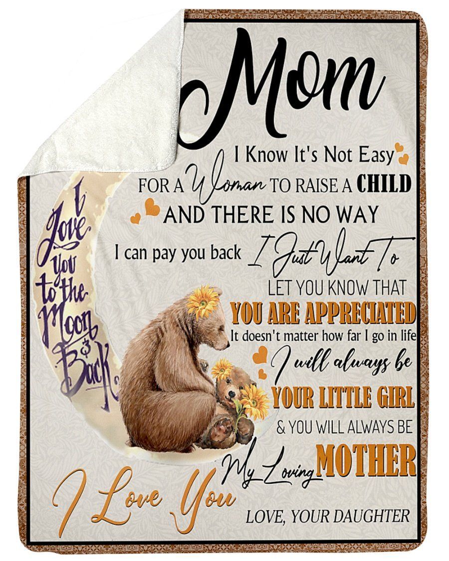 To My Mom Bear You Are Appreciated Fleece Blanket Sherpa Blanket