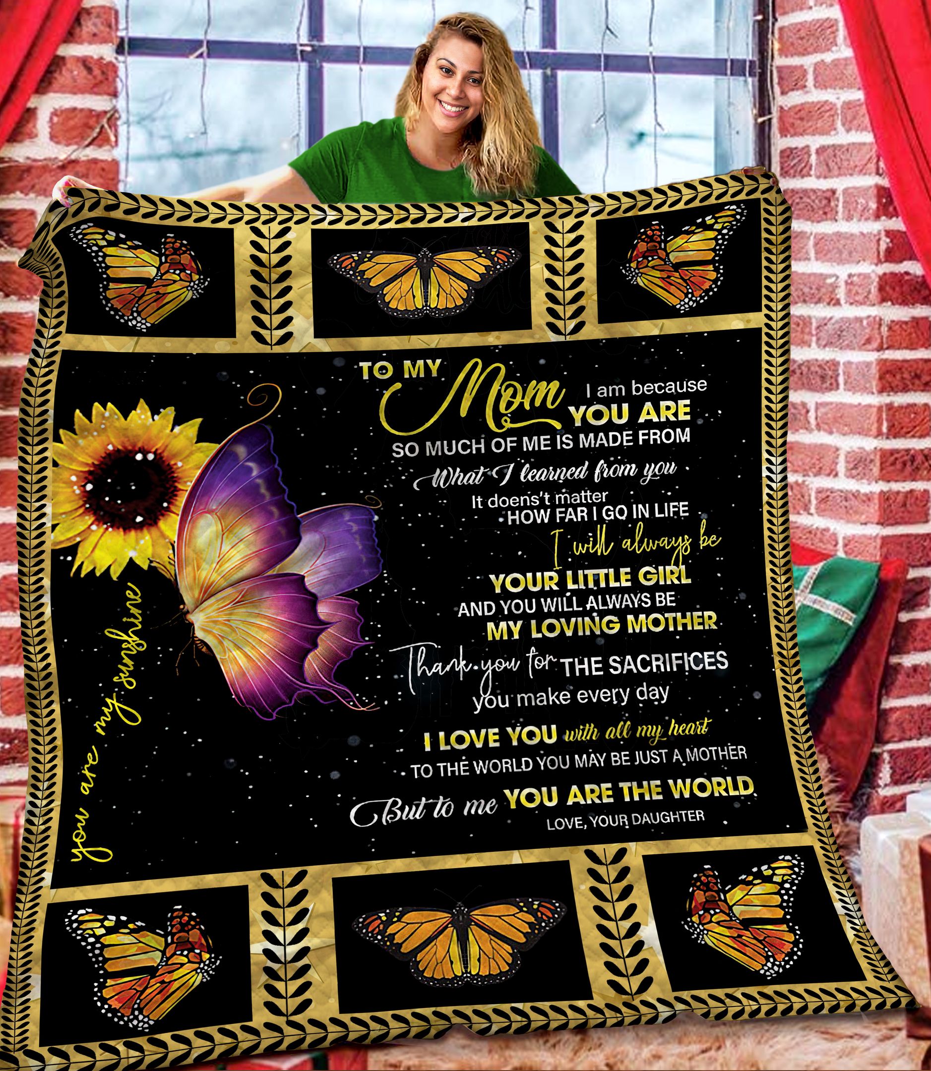 To My Mom Butterfly DTH161104HD Quilt Blanket
