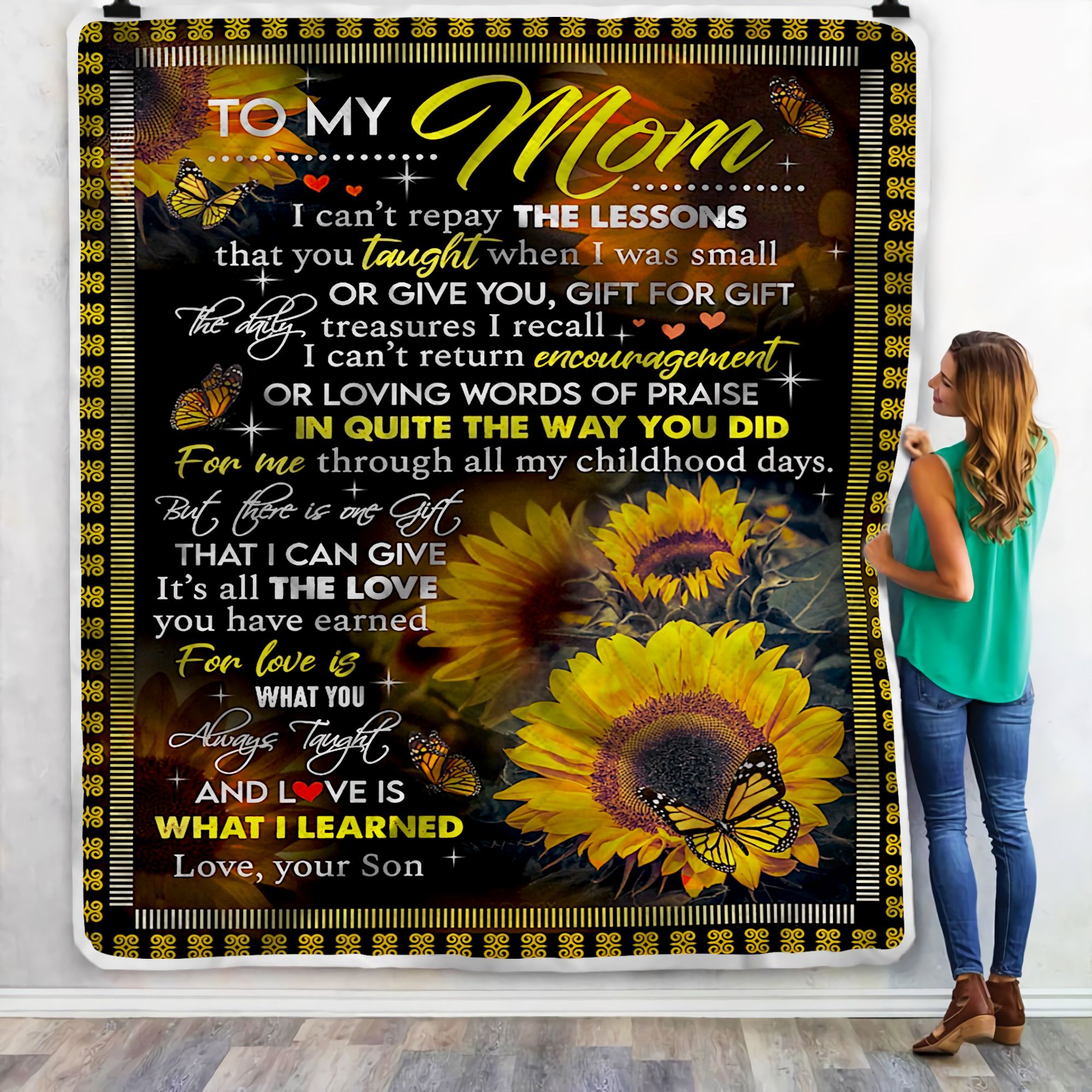 To My Mom Cant Repay The Lesson Fleece Blanket