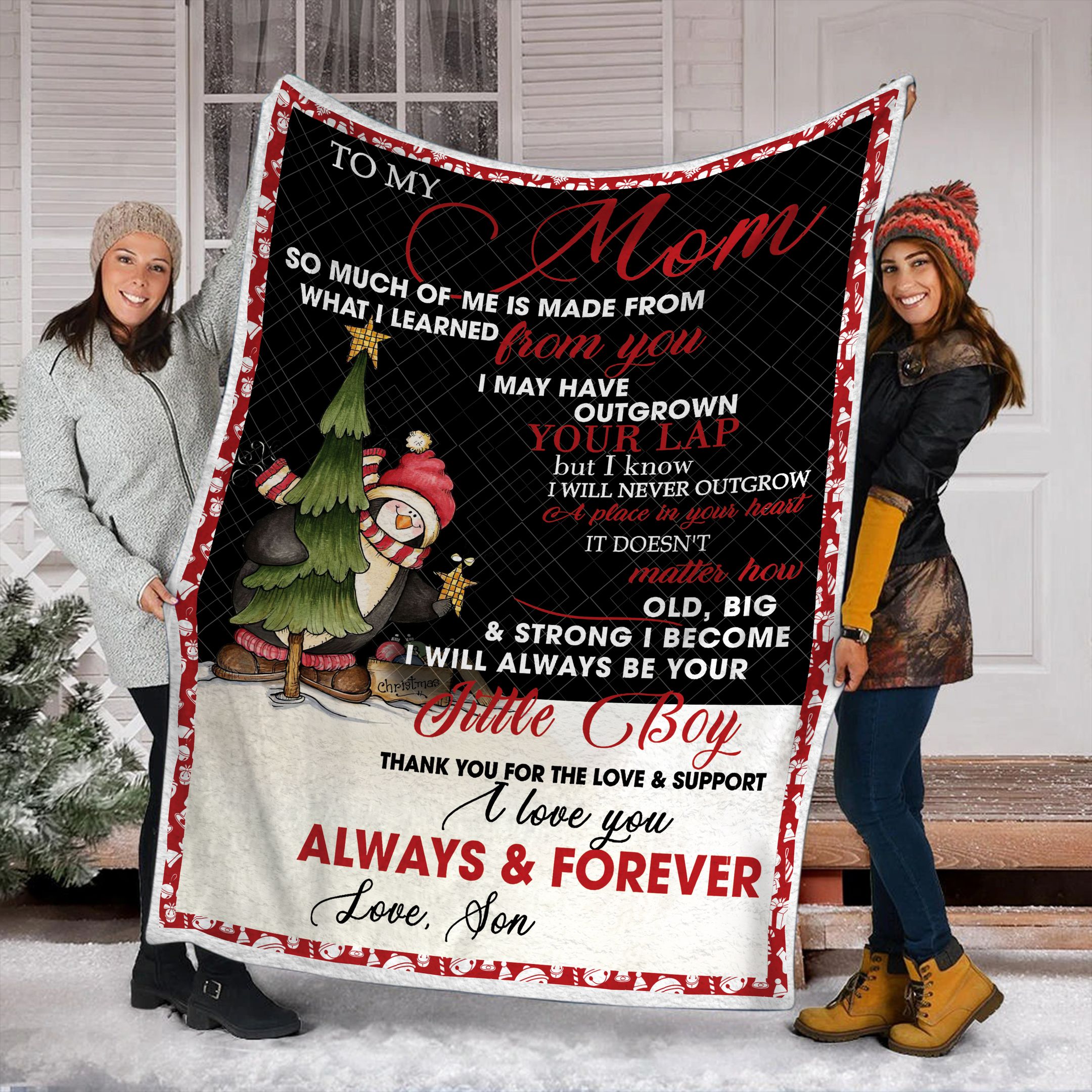 To My Mom Christmas Fleece Blanket