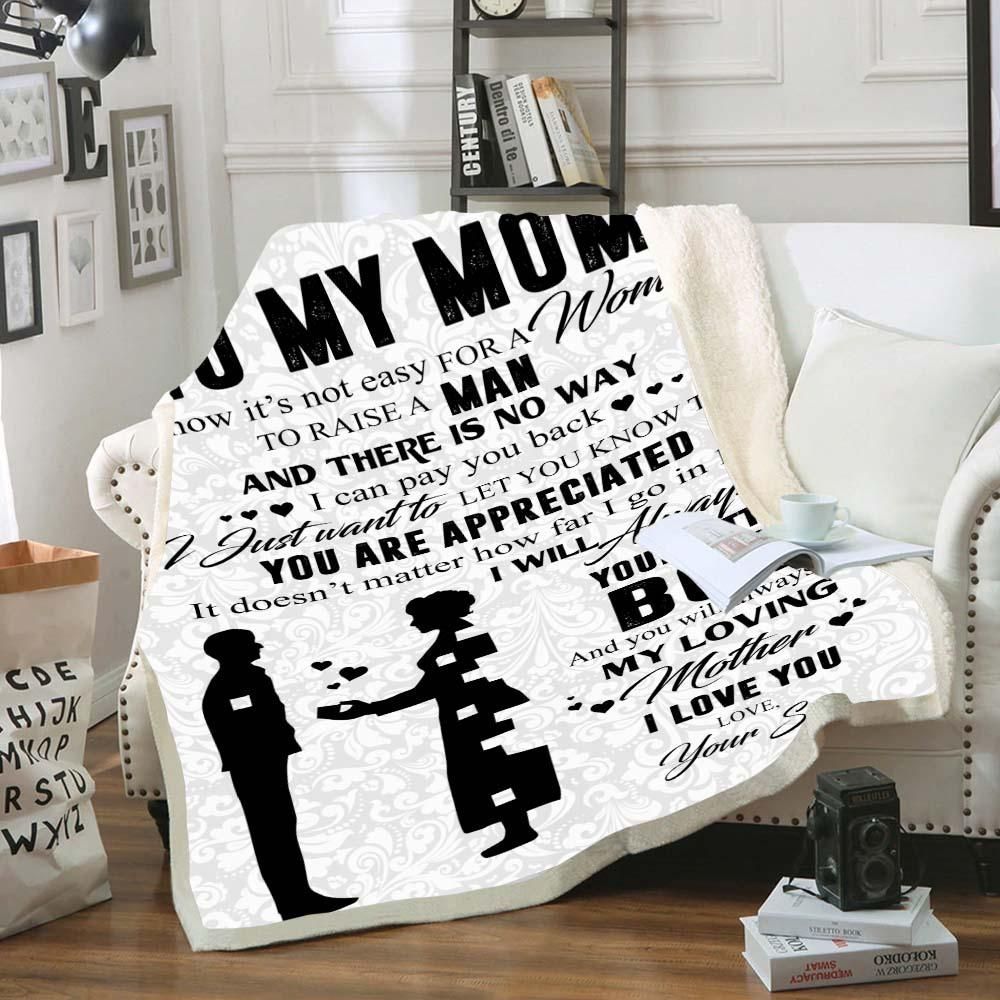 To My Mom Sherpa Fleece Blanket