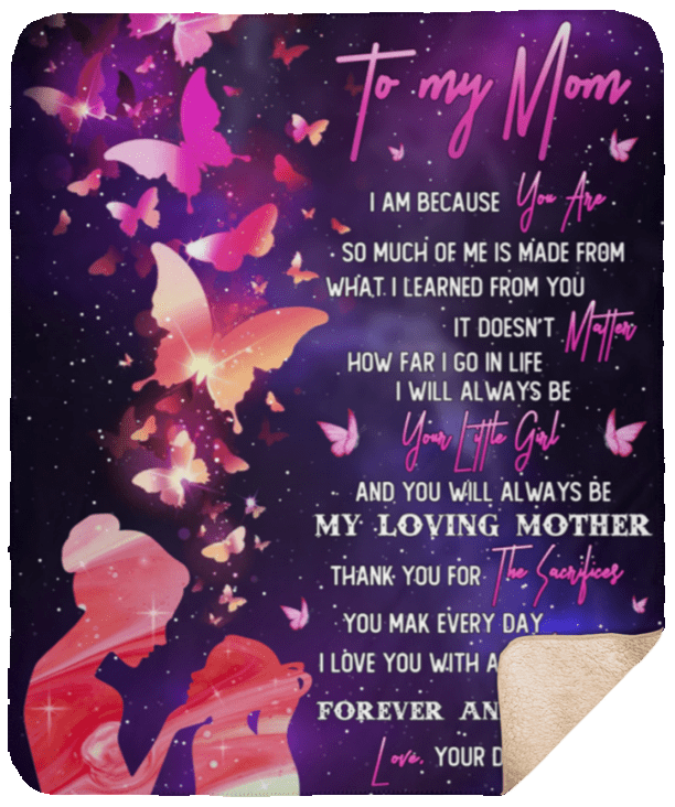 To My Mom Sherpa Fleece Blanket