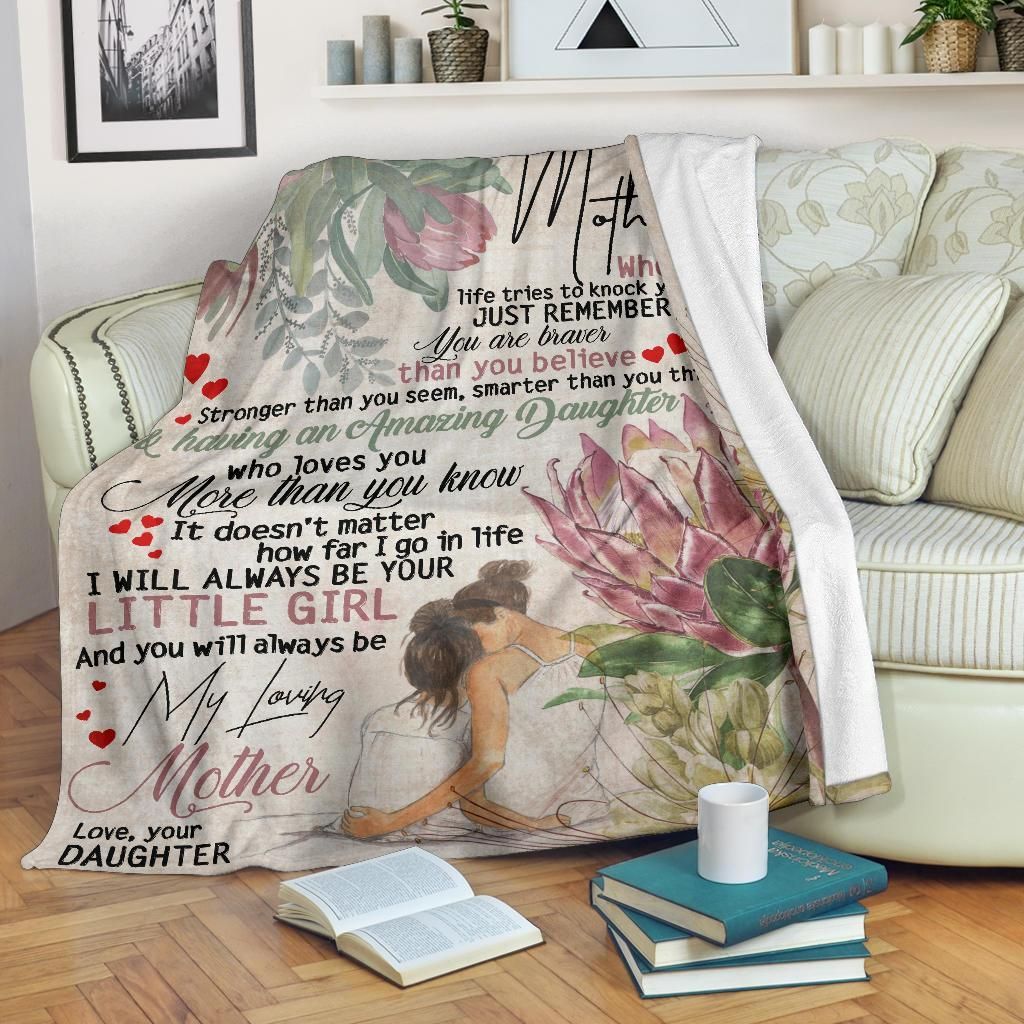 To My Mom Daughter Sherpa Fleece Blanket