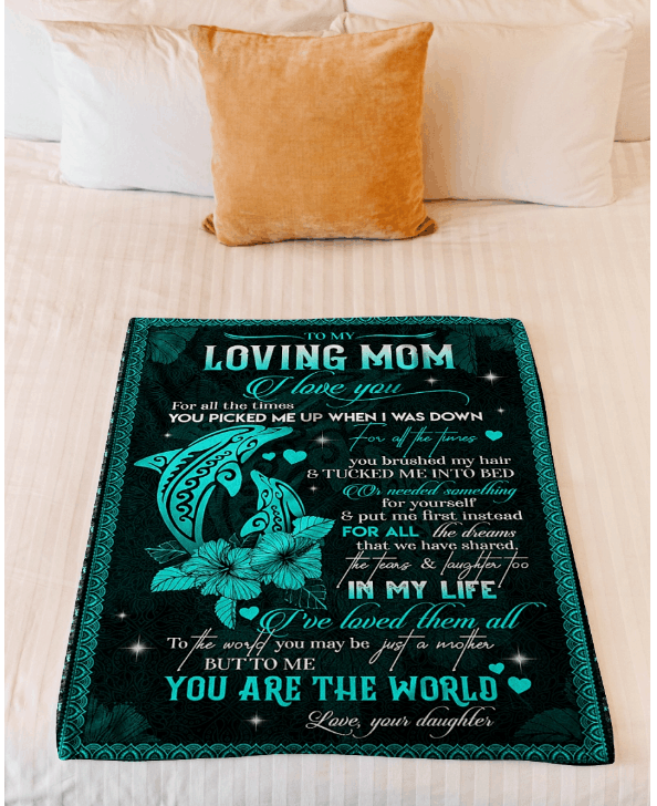 To My Mom Dolphin Loving Mother Sherpa Fleece Blanket
