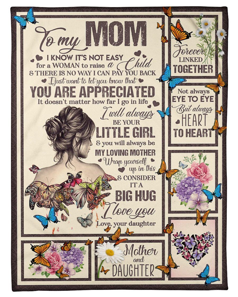 To My Mom Forever Linked Together Fleece Blanket Fleece Blanket