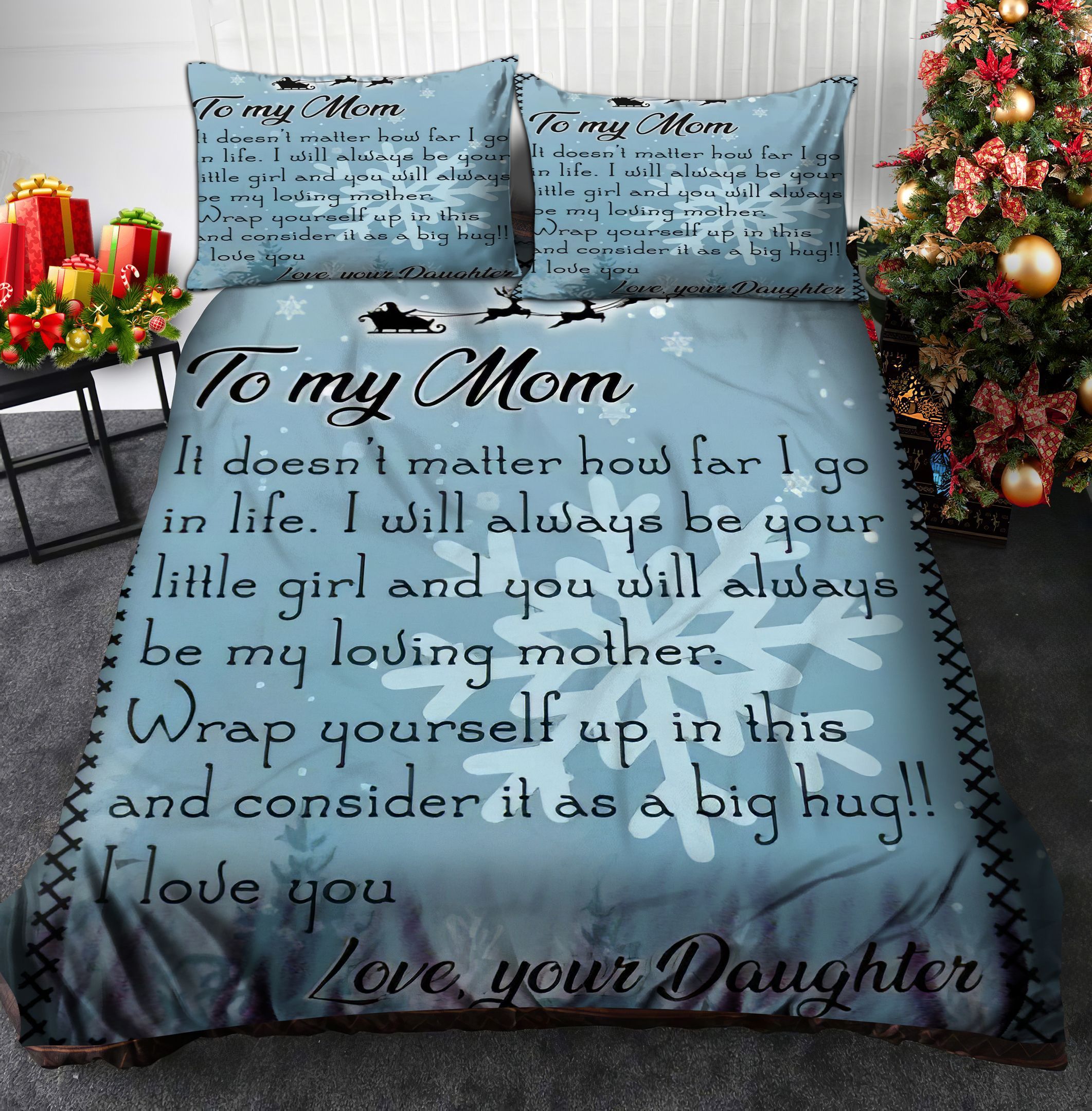 To My Mom From Daughter Bedding Set
