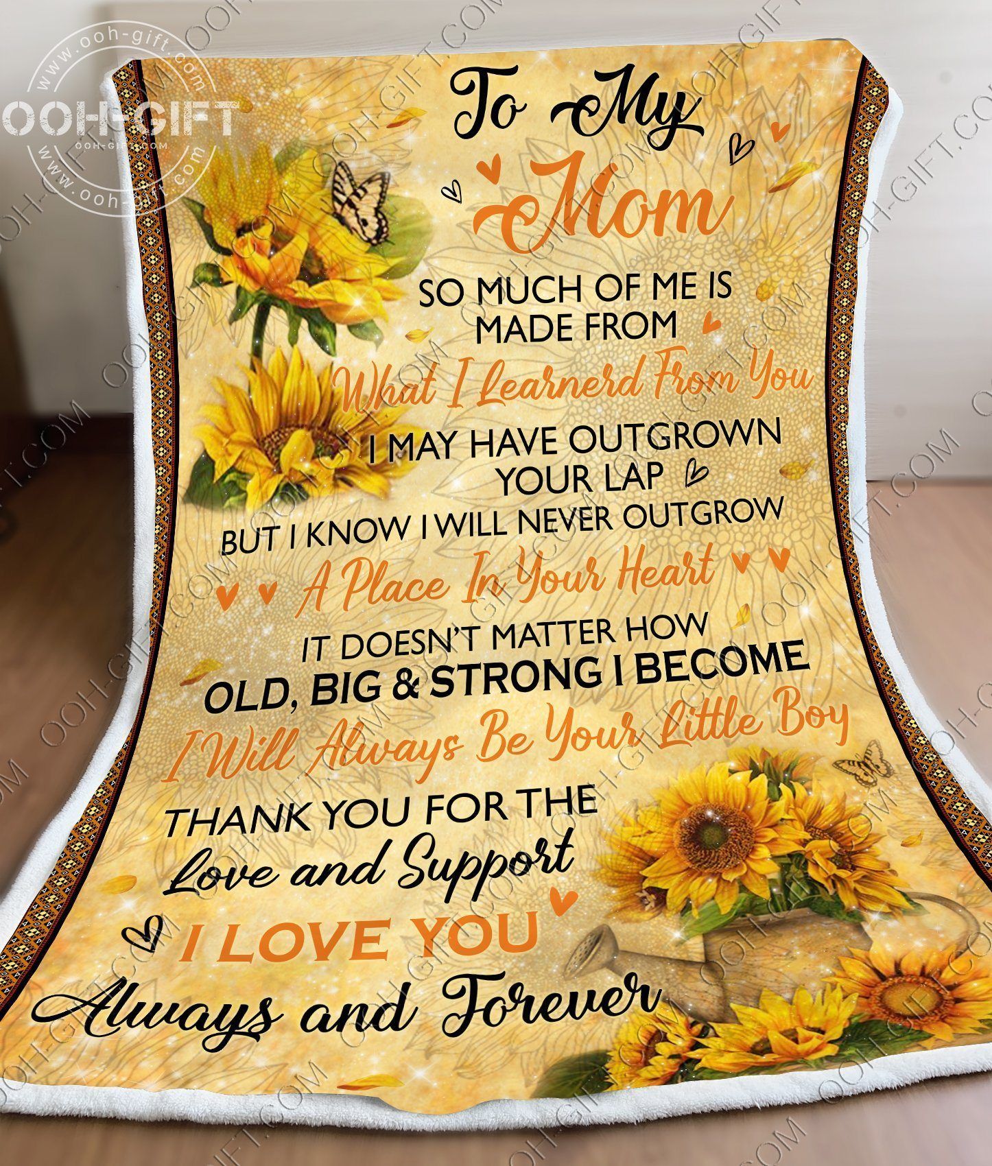 To My Mom I Love You Sherpa Fleece Blanket