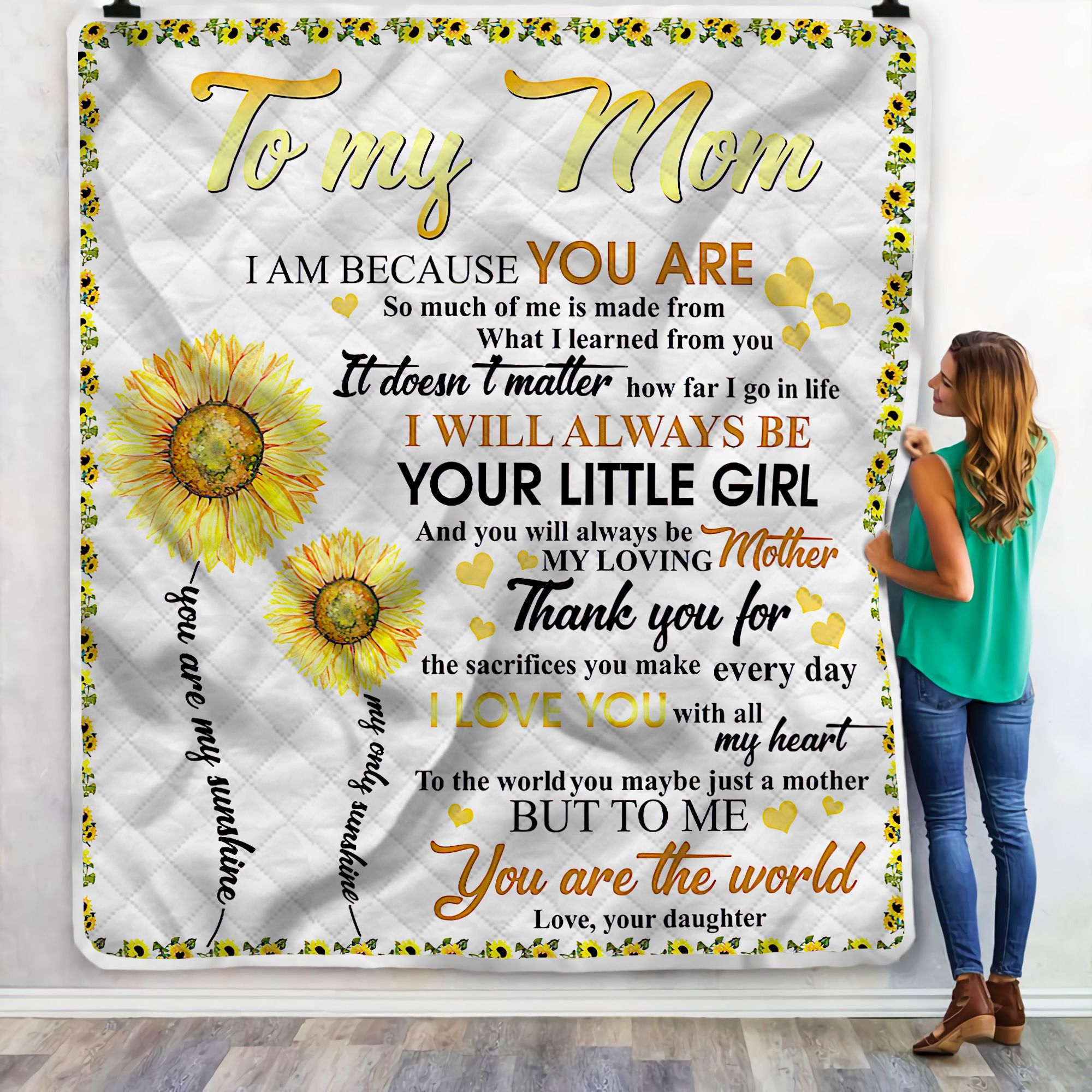 To My Mom I Will Always Be Your Little Girl Fleece Blanket