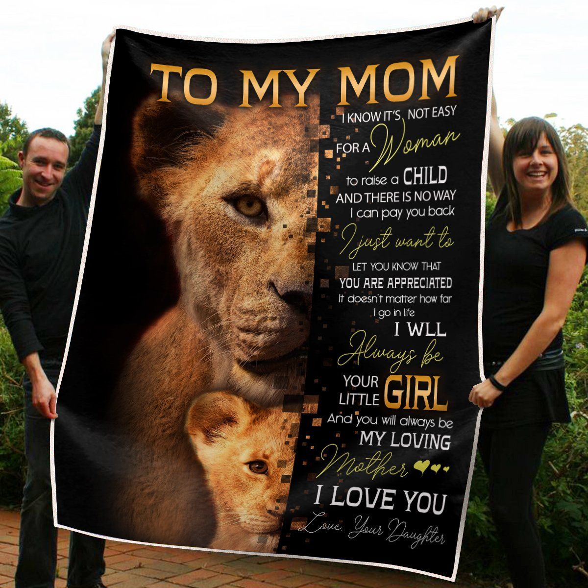 To My Mom Lion Sherpa Fleece Blanket