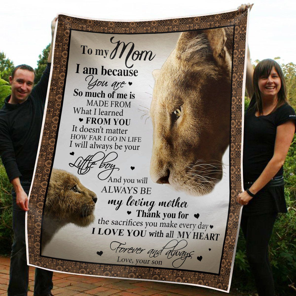 To My Mom Lion King Sherpa Fleece Blanket