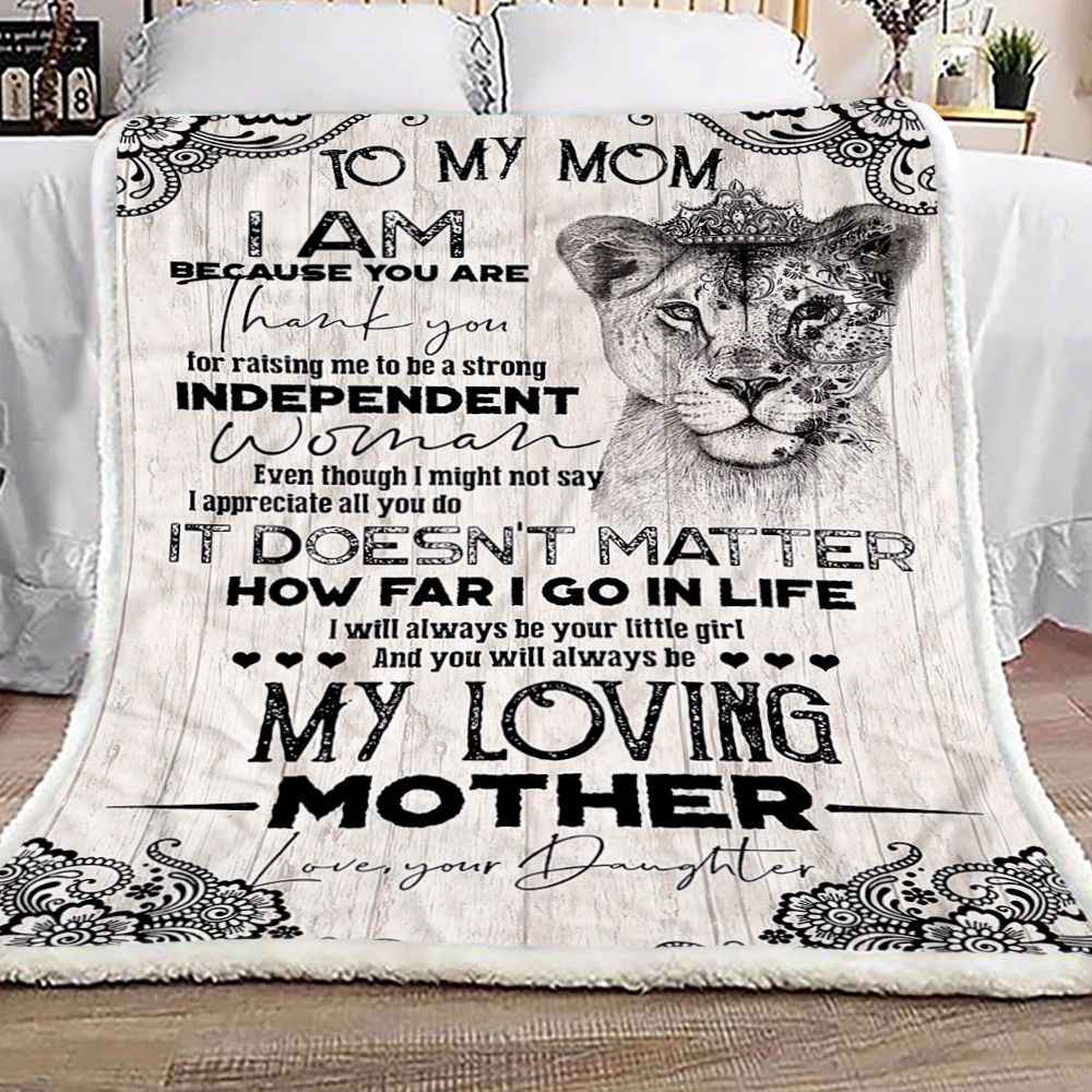 To My Mom Lioness Thank You Fleece Blanket