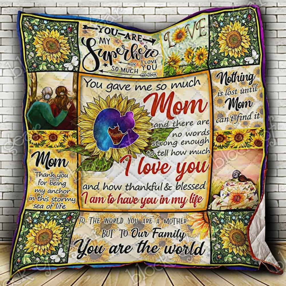 To My Mom, My Superhero Sunflower CL14100496MDQ Quilt Blanket