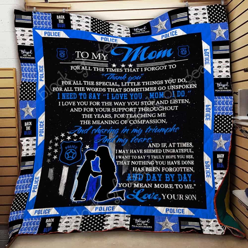 To My Mom Police CL2100547MDQ Quilt Blanket