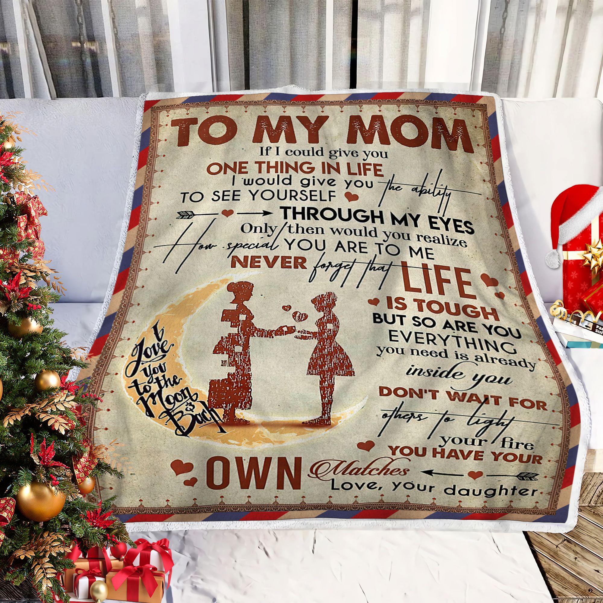 To My Mom Fleece Blanket