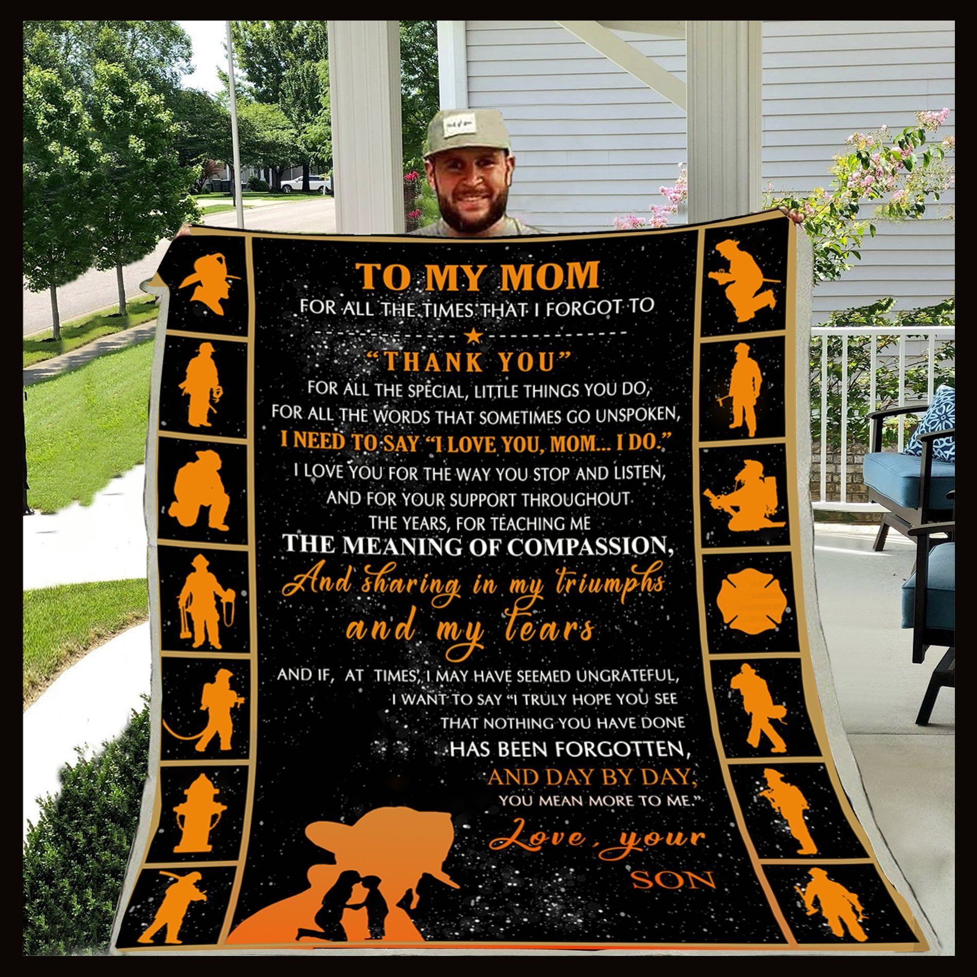 To My Mom Son Sherpa Fleece Blanket