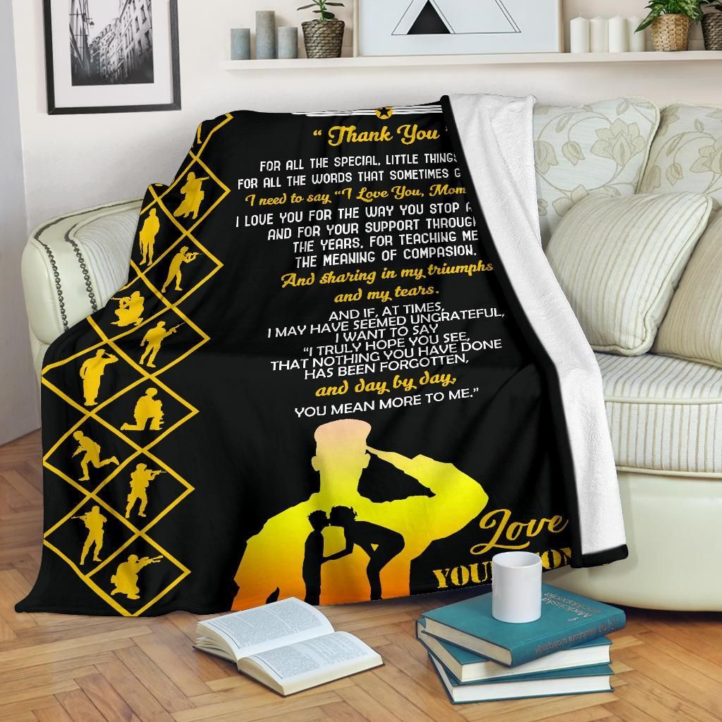 To My Mom Son Sherpa Fleece Blanket