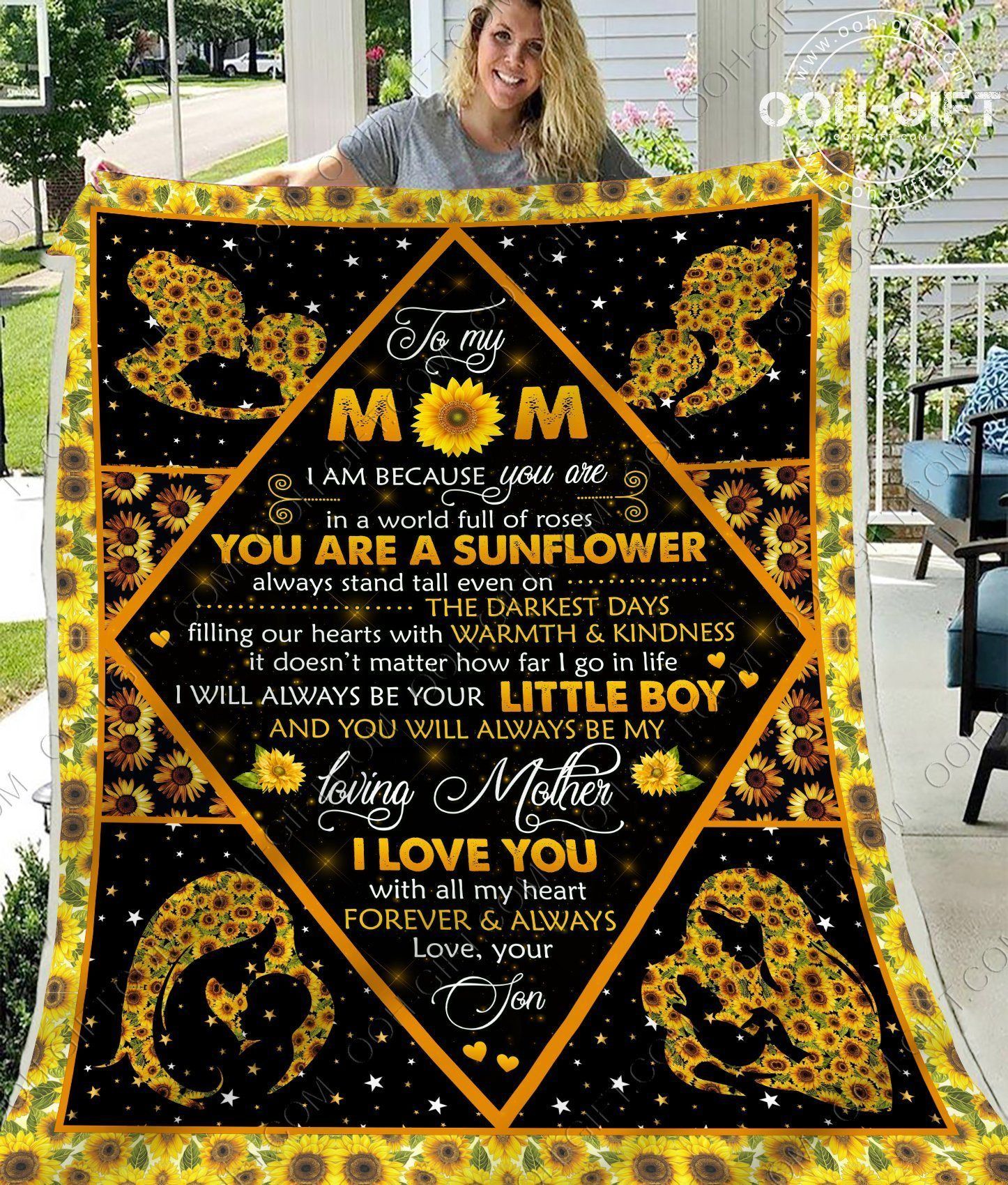 To My Mom Son Sherpa Fleece Blanket