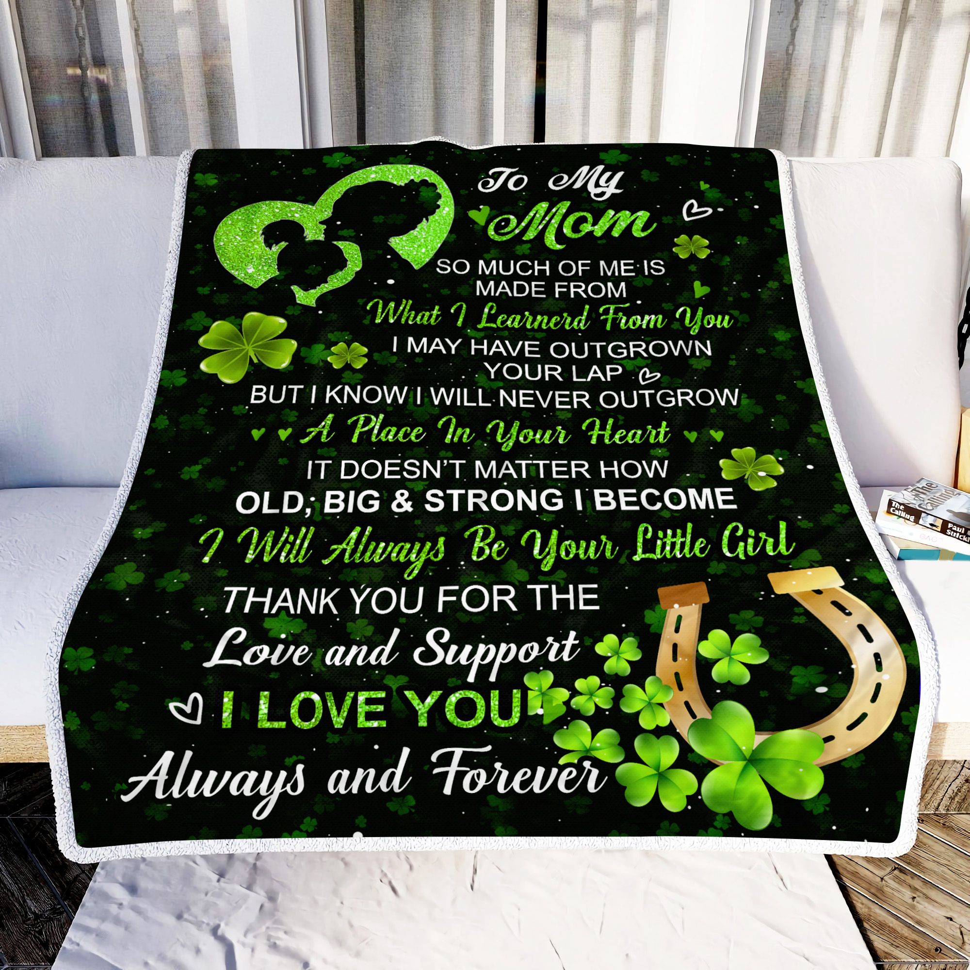 To My Mom St Patrick Fleece Blanket