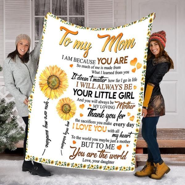 To My Mom Sunflower Sherpa Fleece Blanket