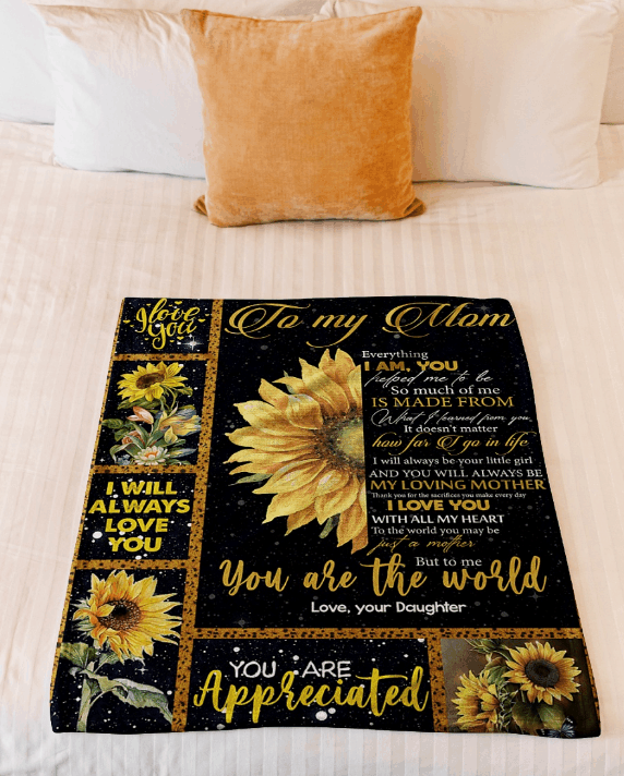To My Mom Sunflower You Are Appreciated Sherpa Fleece Blanket